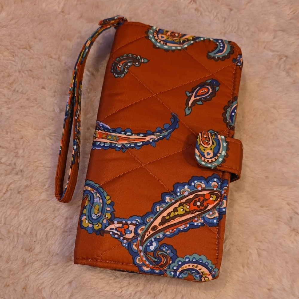 Vera Bradley Orange Paisley Wristlet